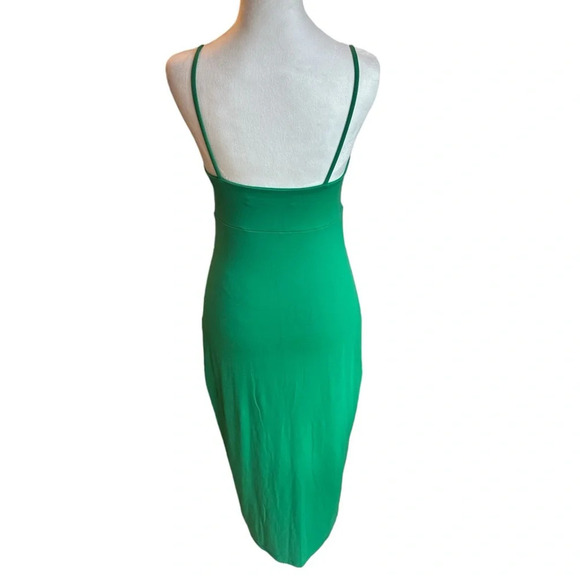 Susana Monaco Isadora Green Midi Spaghetti Strap Tie Front with Cutout Dress M - Picture 5 of 13
